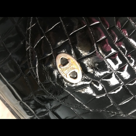 ❌SOLD IG❌CÉLINE🖤Patent Croc✨Rare Vintage - Picture 9 of 12